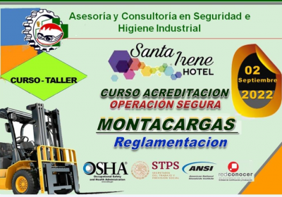 Curso para la Certificación Segura de Montacargas 2 de Septiembre